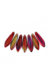 Czech Glass Daggers beads 5x16mm Crystal magic wine 00030-95200